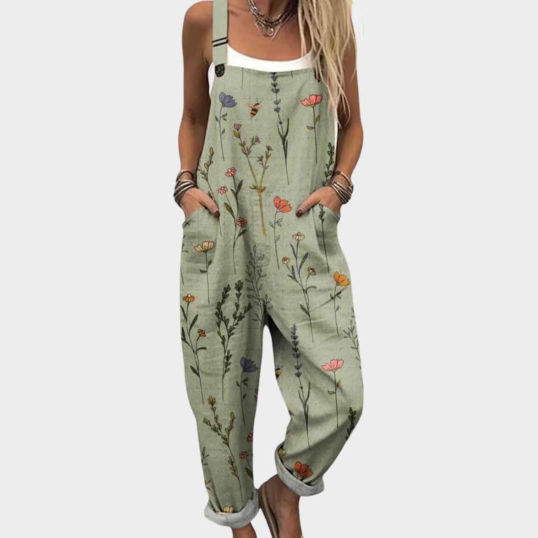 Comfortable printed overalls