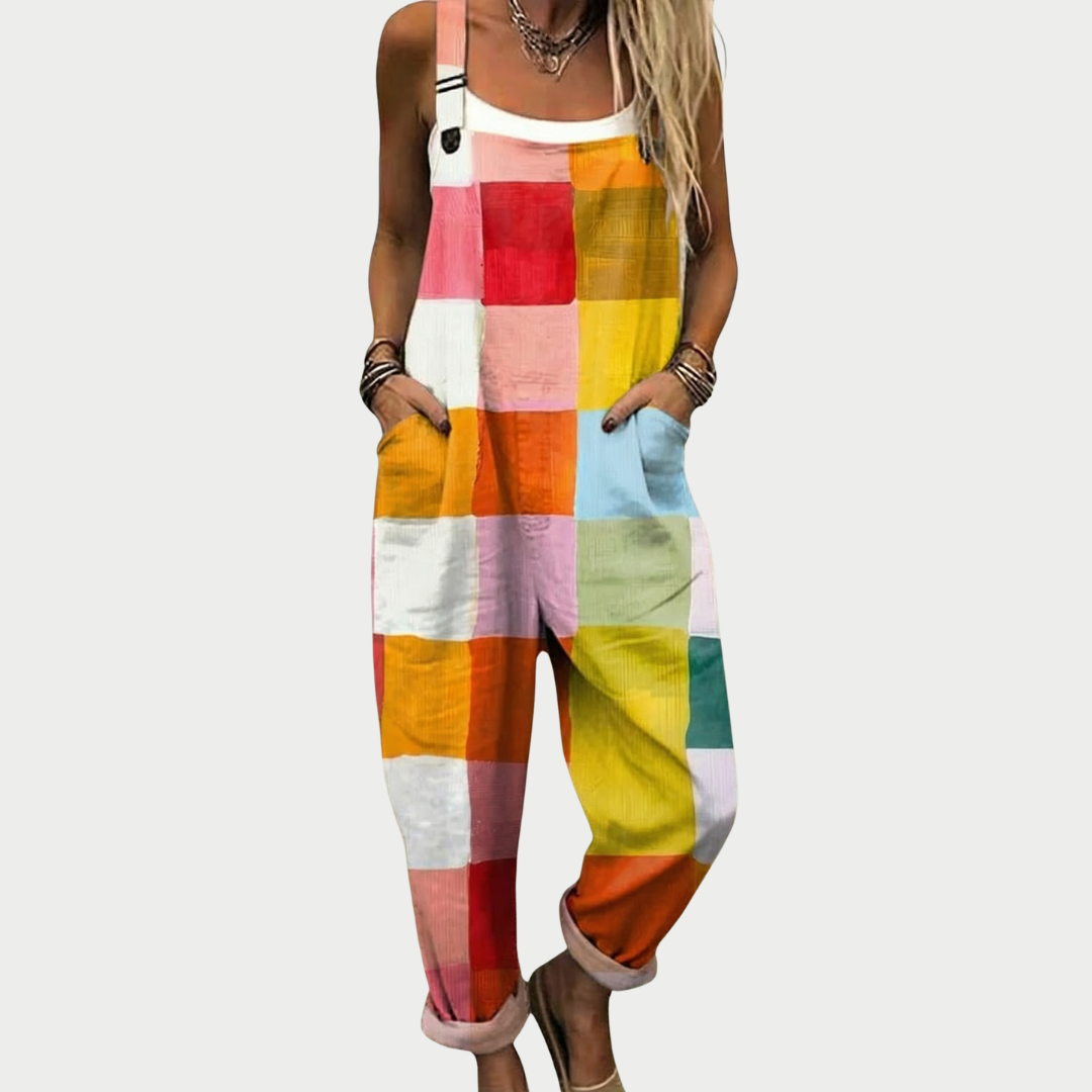 Comfortable printed overalls