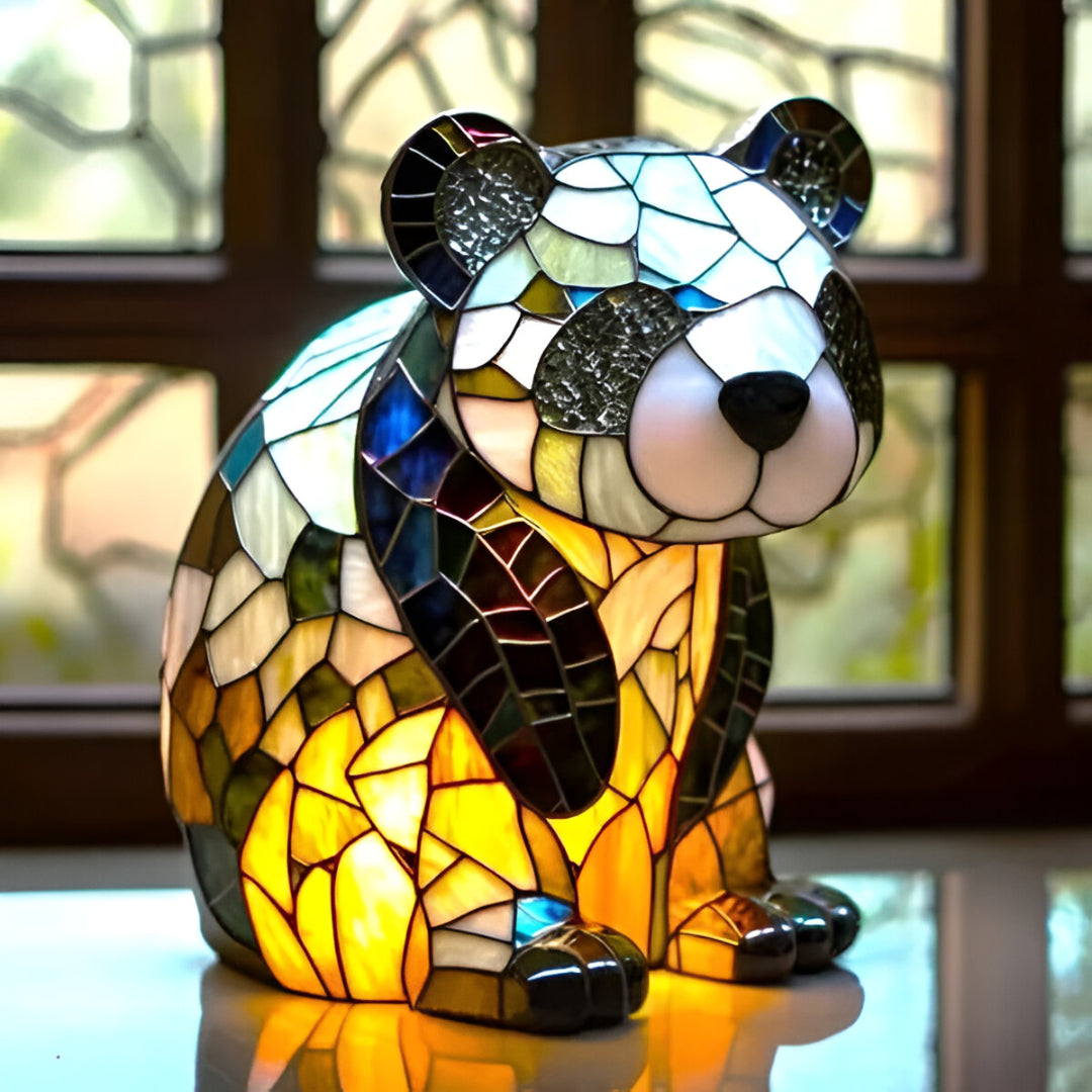 Nero Marquina Marmor Panda Lampe Kristallglas