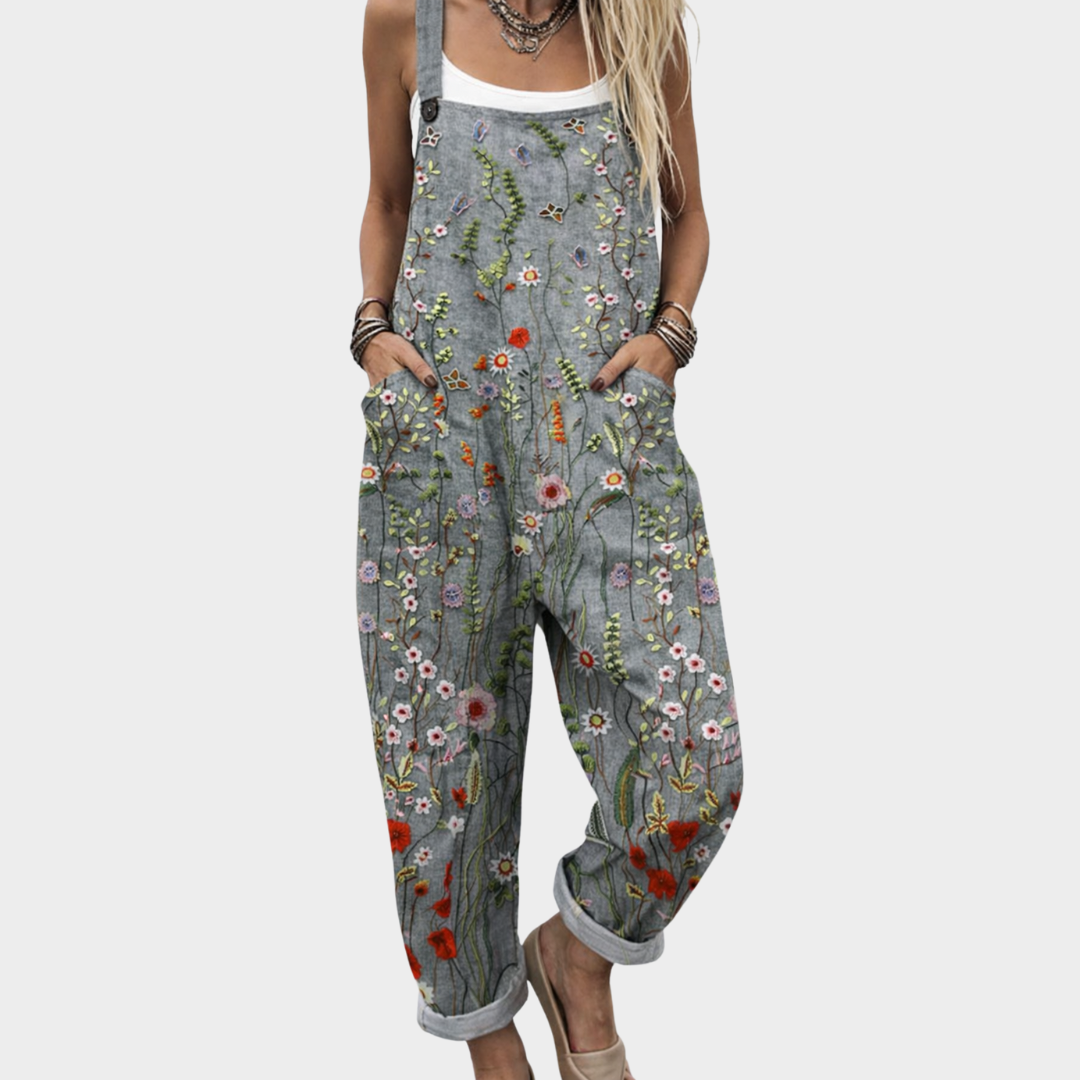 Comfortable printed overalls