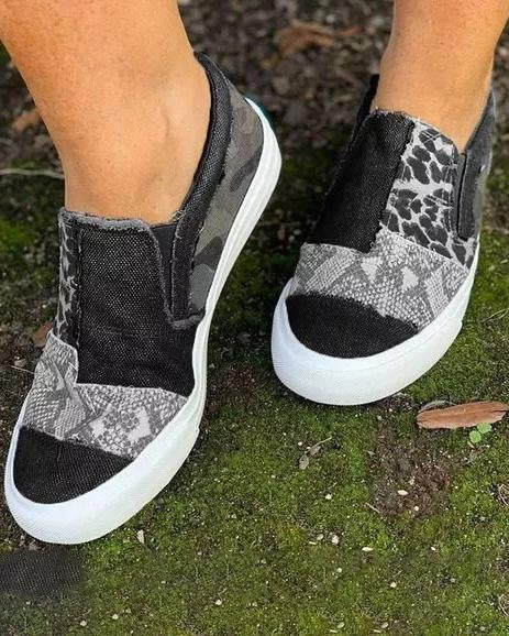 Quinny | Casual Leopard Print Canvas Shoes