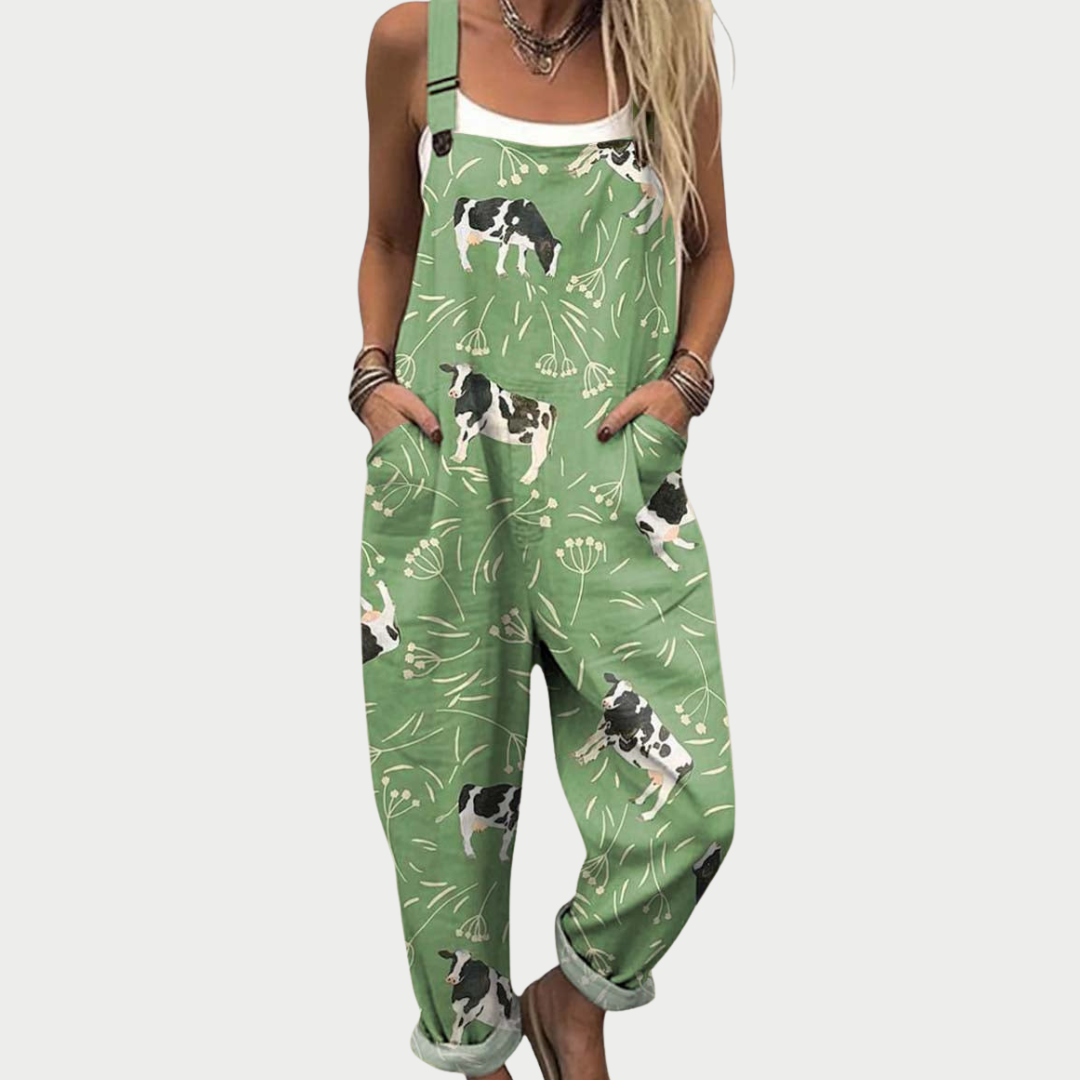 Comfortable printed overalls